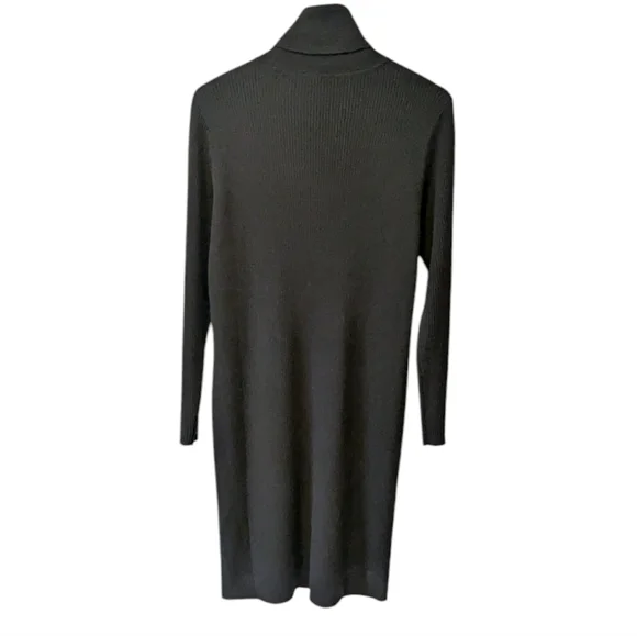 Eileen Fisher Olive Green Turtleneck Ribbed Dress - XS - Picture 4 of 6